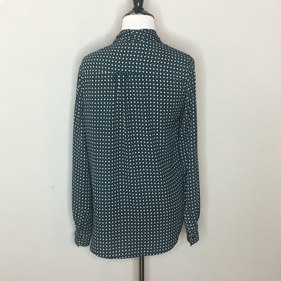 Pleione Mini Print Faux Wrap Blouse Size Small - Picture 8 of 10